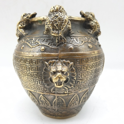 Hũ Chiêu Tài 4 Con Cóc Nhỏ_Chất Liệu Đồng_10x9cm