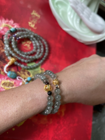 Chuỗi Đá Thạch Anh Tóc Xanh 7ly-108 viên/80gr