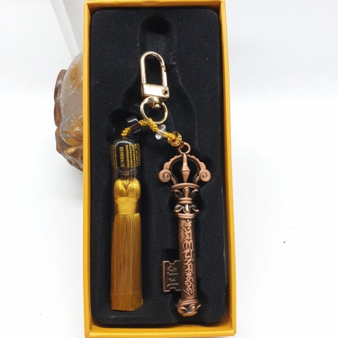 Móc Khóa Kim Cang Chiêu Tài, Vô Lượng Châu Thắng Mật Luân_12x2,5cm