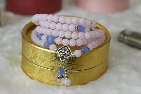 Chuỗi Đá Mã Não Kiểu Koren Hồng Đục_ 6 Ly_108 Hạt