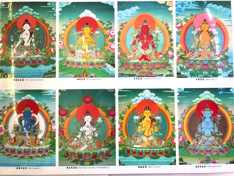 Tranh Bát Bảo Cát Tường (8 Vị Phật)_43x40cm