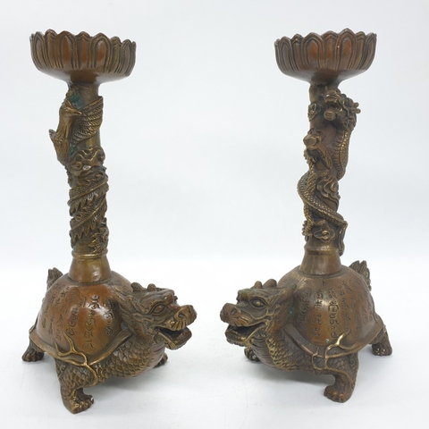 Chân Đèn Rùa, Long Phụng_21cm_Tượng Phong Thủy