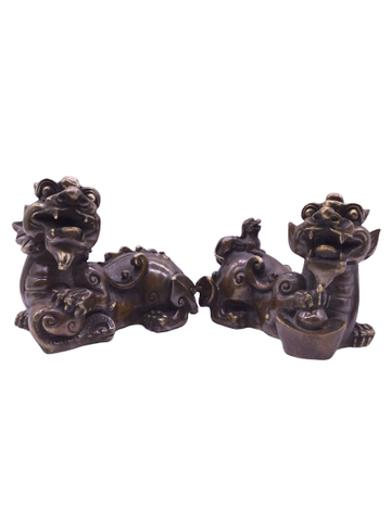 Tỳ Hưu Đạp Vàng Cõng Con_14cm_Tượng Phong Thủy