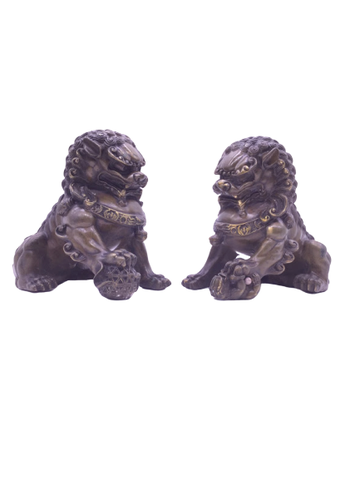 Sư Tử Bắc Kinh Nâu_16cm_Chất liệu Đồng Nâu_Tượng Phong Thủy