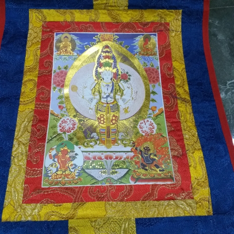 Tranh ThangKa Quan Âm Thập Nhất Diện Bồ Tát_35x20cm