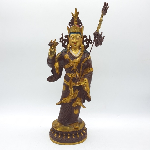 Tượng Tổ Liên Hoa Sinh Padmasambhava Đứng_Chất liệu Đồng Vẽ_Cao 35cm