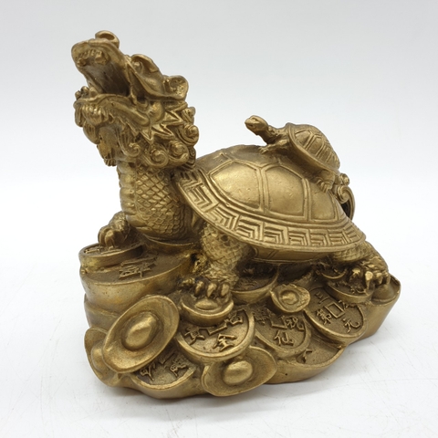 Long Quy Đứng Vàng Mini_10cm_Tượng Phong Thủy