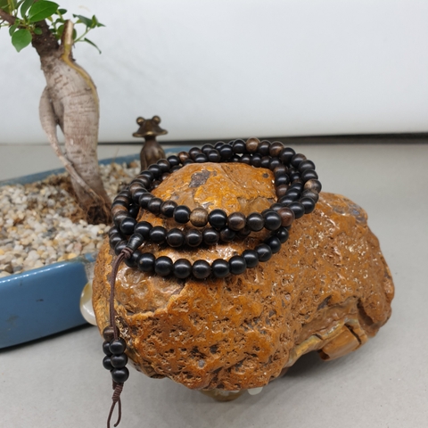 Chuỗi Gỗ Trầm Indo Malake_6 Ly_108 Hạt