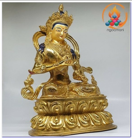 Tượng Phật Kim Cang Tát Đỏa_Chất Liệu Đồng Vẽ_Cao 48cm