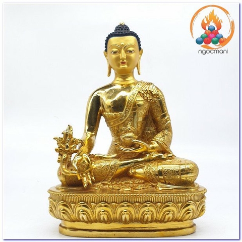 Tượng Phật Dược Sư_Chất Liệu Đồng Vẽ_Cao 30cm