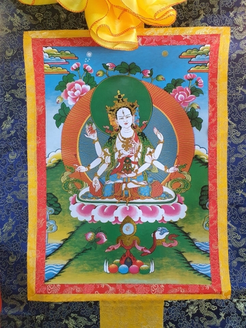Tranh Thangka Phật Đảnh Tôn Thắng_120x80cm