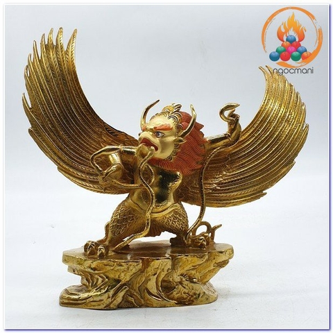 Tượn Hộ Pháp Kim Sí Điểu_Chất liệu Mạ Vàng Vẽ_Cao 28cm