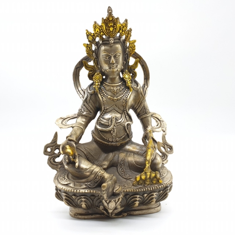 Tượng Hoàng Thần Tài Dzambala_Chất liệu Bạc Và Vàng Trơn_Cao 20cm