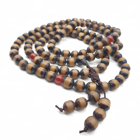 Chuỗi Hạt Bạch Ngọc Trai Bầu Đen Sọc Trắng_11 Ly_108 Hạt