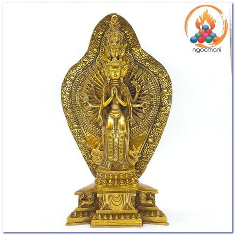 Tượng Quan Âm Thập Nhất Diện Bồ Tát Đứng_Chất liệu Đồng_Cao 40cm