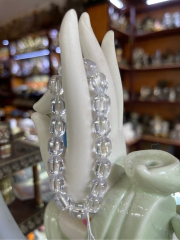 Chuỗi Đá ToPaz Bầu Khúc Trắng Nhỏ 10x12ly