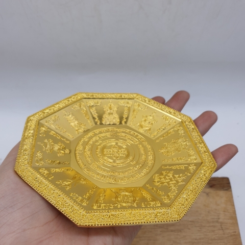 Đĩa Cúng Khói Lục Giác Vàng_12x12cm