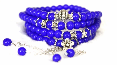 Chuỗi Đá Mã Não Kiểu Koren Xanh Dương Đậm_ 6 Ly_108 Hạt