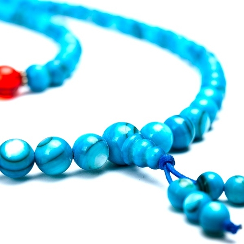 Chuỗi Đá Ốc Xà Cừ Xanh Dương_7 Ly_108 Hạt