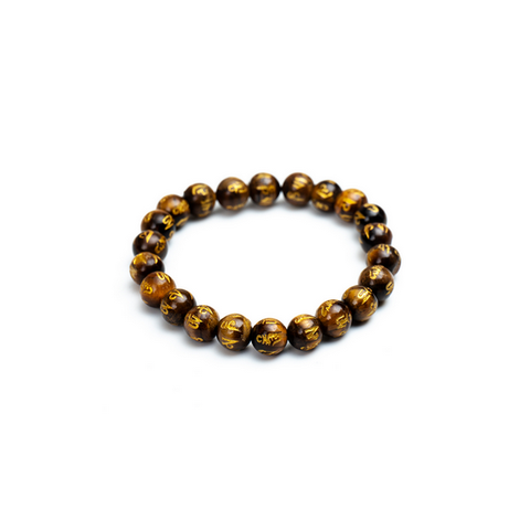 Chuỗi Đá Mắt Hổ Vàng Khắc Om Đeo Tay_8ly