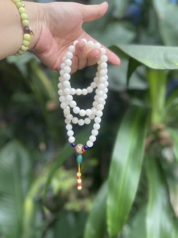 Chuỗi Hạt 108 Bạch Ngọc Trai Trắng Tròn 8ly - Thuần Khiết - 45g [TKTB-CG1398]