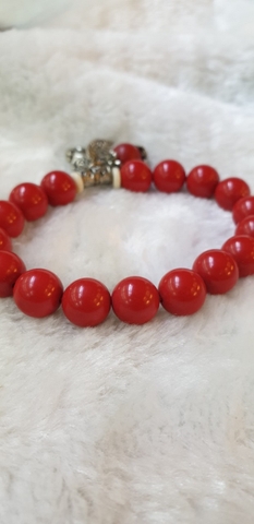 Chuỗi Đá Chu Sa Đỏ Phối Phụ Kiện Đeo Tay_12ly