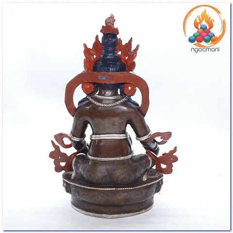 Tượng Hoàng Thần Tài Dzambala_Chất liệu Đồng Vẽ Nepal_Cao 34cm