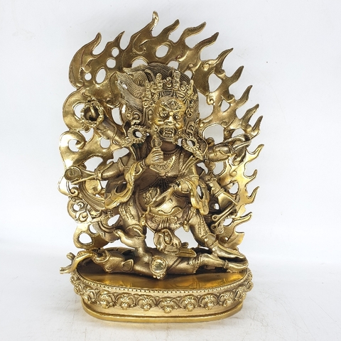 Tượng Đại Hắc Thiên Mahakala_Chất liệu Đồng Trơn_Cao 20cm