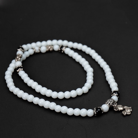 Chuỗi Đá Mã Não Kiểu Koren Trắng_6 Ly_108 Hạt