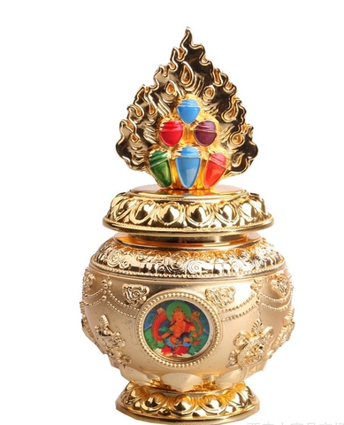 Bảo Bình Hoàng Thần Tài Khắc 8 Món Có Đỉnh_17x9cm