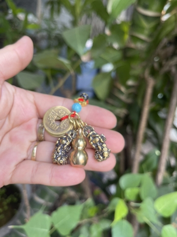 Móc Khoá Tì Hưu-Hồ Lô-Đồng Xu-Chiêu Tài-Hoá Sát-8cm