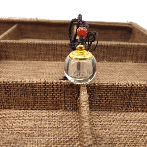 Đựng Xá Lợi Tròn,Nhỏ,Thủy Tinh Thep Titan_21x10mm