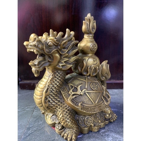 Tượng Phong Thuỷ Long Quy Hồ Lô -20x16x10cm