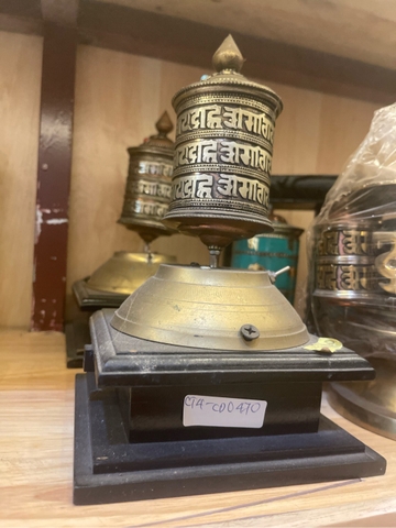 Kinh Luân Quay Tay Đính Đá Lam Ngọc Hàng Thủ Công Nepal_23x5 cm