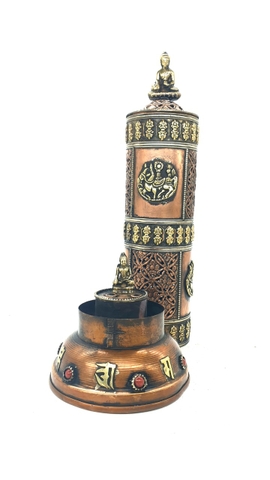 Lư Xông Khói Trụ Tròn Phật, Ngựa Báu Nepal_30x10cm