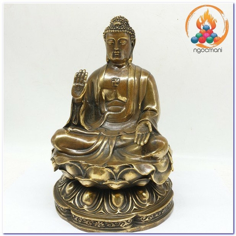 Tượng Phật Bổn Sư Thích Ca Mâu Ni Ban Phước_Chất liệu Đồng_Cao 23cm