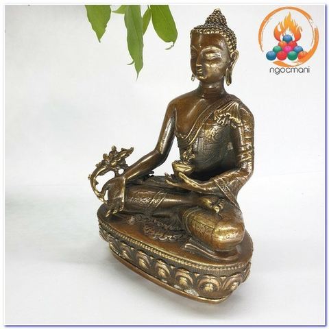 Tượng Phật Dược Sư_Chất liệu Đồng Nâu_Cao 16cm