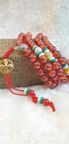 Chuỗi Đá Topaz Đỏ_8 Ly_108 Hạt