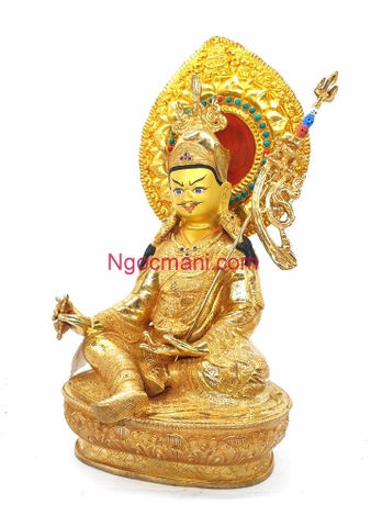 Tượng Tổ Liên Hoa Sinh Padmasambhava_Đồng Vẽ Nepal_Cao 40cm