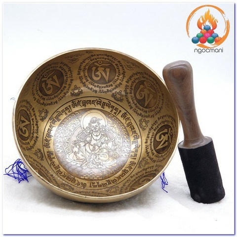 Chuông Xoay Nepal Điêu Khắc Hoàng Thần Tài_22x10cm (Gò Bằng Tay)