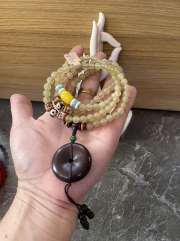 Chuỗi Xương Trâu Yak Trắng Ngà Trong_8,5 Ly_108 Hạt