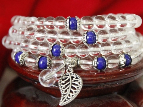 Chuỗi Đá Mã Não Kiểu Koren Trắng Trong_7 Ly_108 Hạt