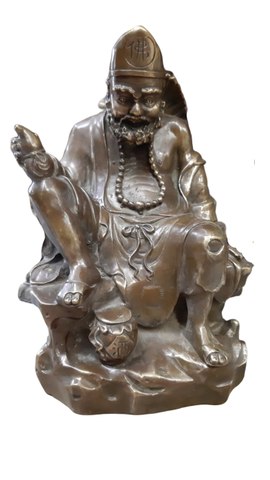 Tượng Tế Công Ngồi_Chất liệu Đồng Trơn_Cao 25cm