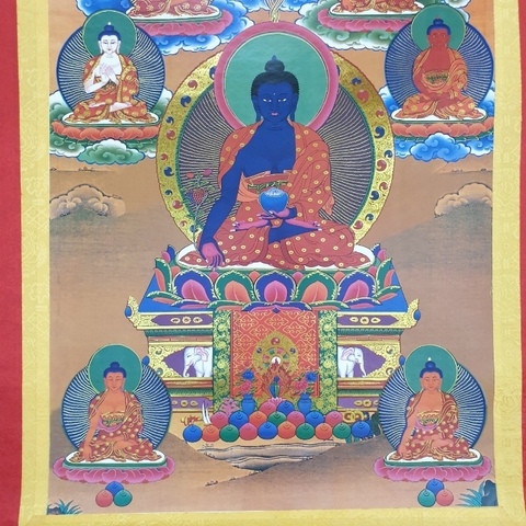 Tranh Thangka 7 Vị Phật Dược Sư_120x80cm
