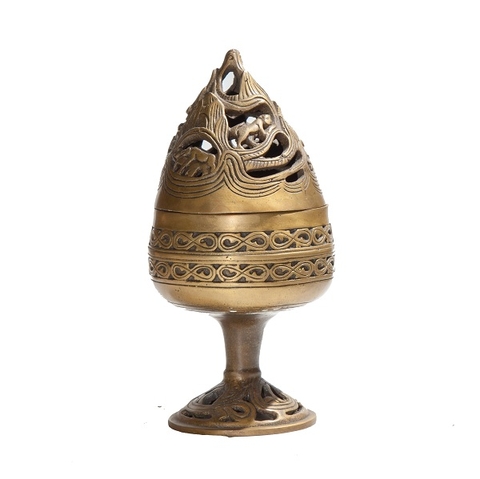 Lư Xông Khói Lư Đồng Hình Núi_20x9,5cm
