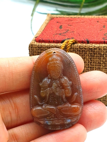 Mặt Phật Bổn Mệnh Đại Nhật Như Lai_Màu Đỏ_49x31mm