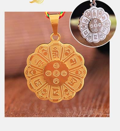 Mặt Đeo Ngũ Trí Như Lai (Màu Vàng)_Chất liệu Titan_ 30x30mm