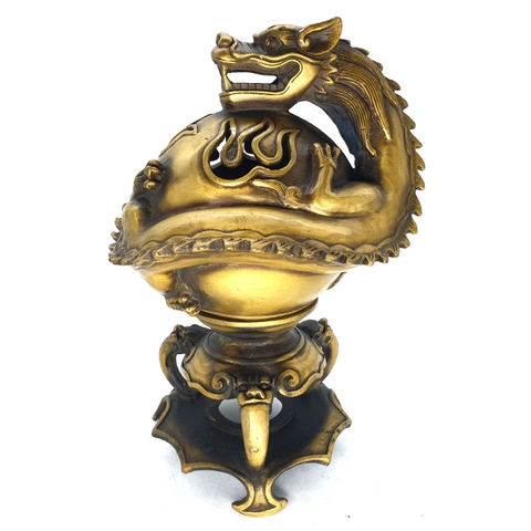 Lư Xông Khói Rồng Ôm Lò Luyện_22x15cm