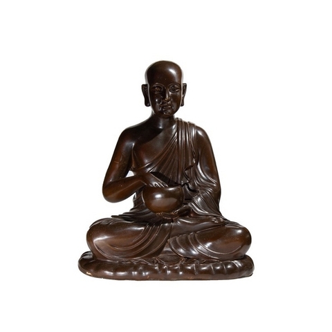 Tượng Tổ Tài Lộc Sivali Dạ Cổ Ngồi_Chất liệu Đồng Trơn_Cao 40cm