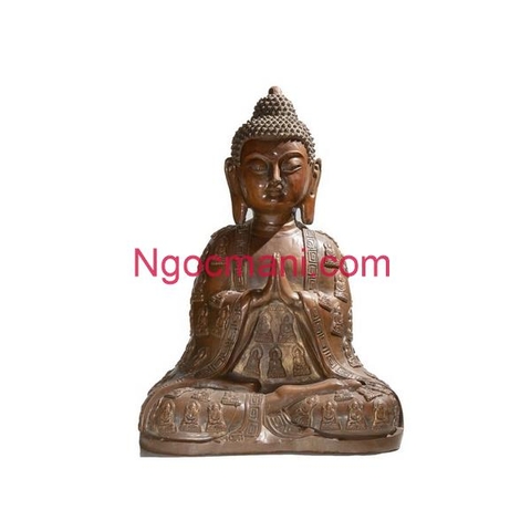 Tượng Vạn Phật_Chất liệu Đồng Nâu Dạ Cổ_Cao 28cm